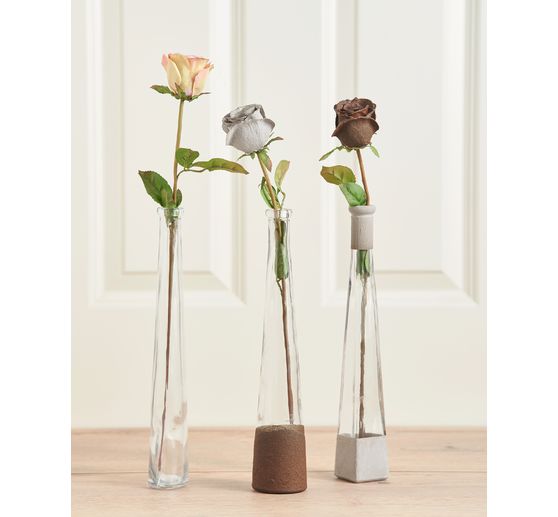 VBS Glass bottles "Geolini", with cork stopper, 16 pieces