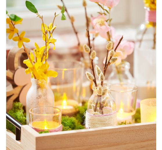 VBS Glass bottles with cork stopper, 12 pieces