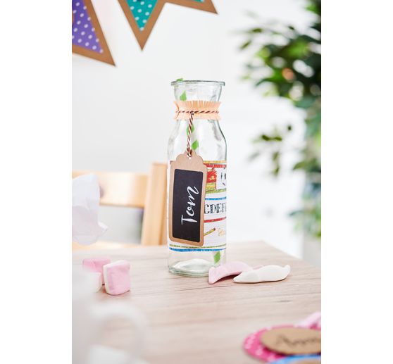 Bottiglie in vetro VBS "Milk", set da 3