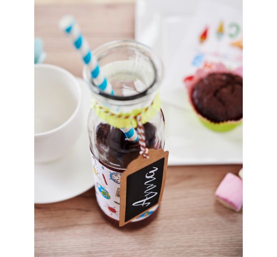 Bottiglie in vetro VBS "Milk", set da 3