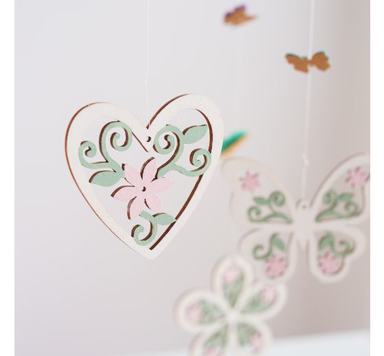 VBS Decoration pendant "Flowers, hearts and butterflies"