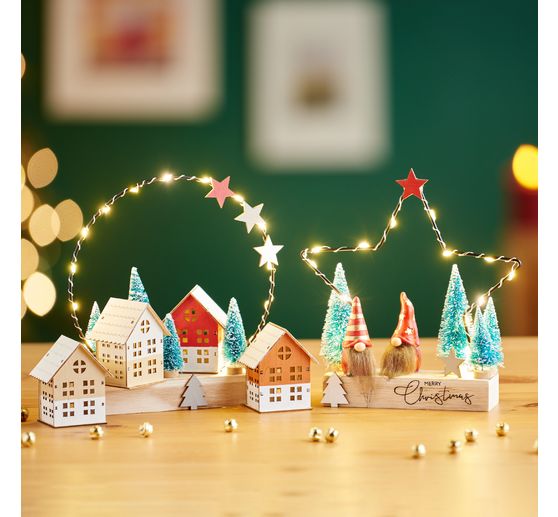 VBS Albero di Natale in miniatura, set da 16, ricoperto di neve