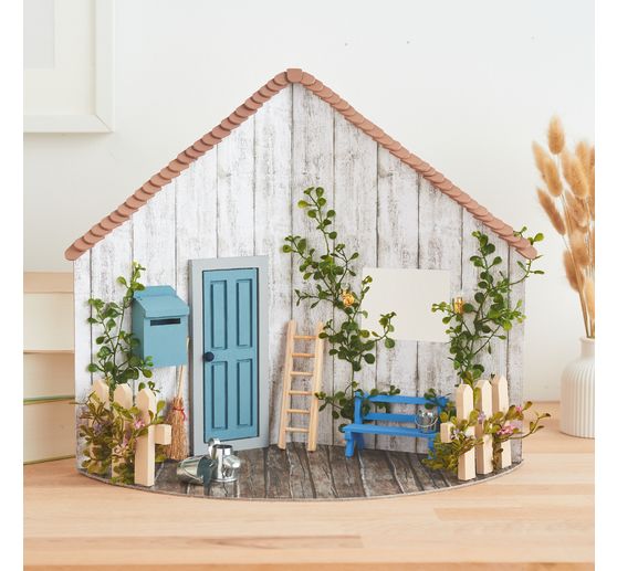 Flower pick with greenery