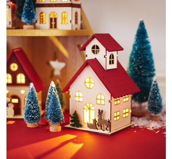 VBS Albero di Natale in miniatura, set da 16, ricoperto di neve