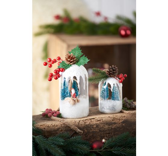 VBS Albero di Natale in miniatura, set da 16, ricoperto di neve