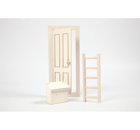 Porta delle fate e mobili delle fate, 3 pezzi.