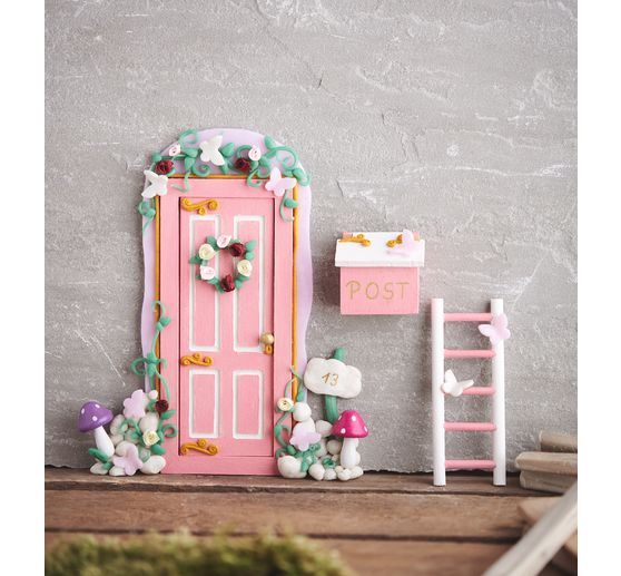 Porta delle fate e mobili delle fate, 3 pezzi.