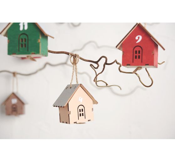 VBS Decoration pendant "Cottage", 24 pieces, plywood