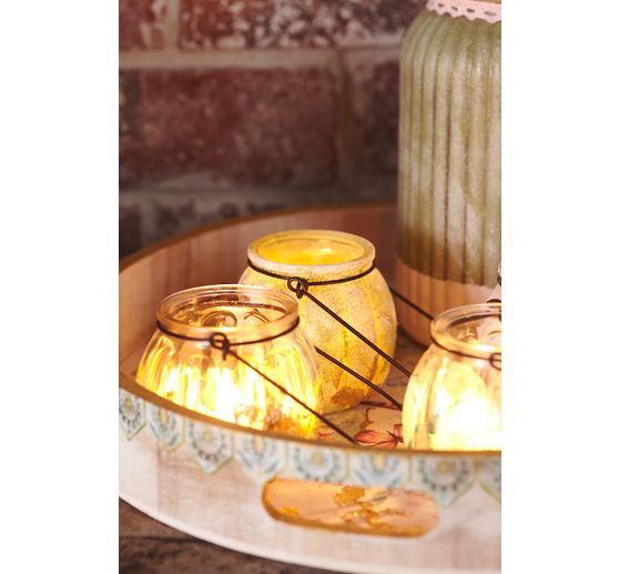 VBS Glass wind light with bracket, 4 pieces