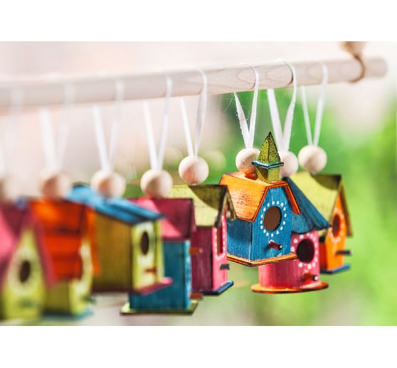 VBS Decorative birdhouses "Minis", set of 8