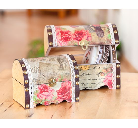 VBS Cassettone con coperchio rotondo e accessori, set di 2 pezzi