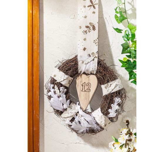 VBS Wooden decoration pendant "Heart", 2 pieces