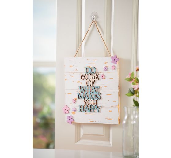 Wooden sign "Do more what makes you happy"