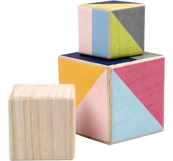Wooden cubes, set of 3