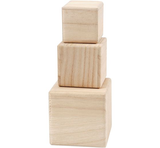 Wooden cubes, set of 3