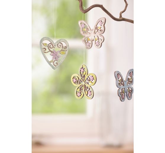 VBS Decoration pendant "Flowers, hearts and butterflies"