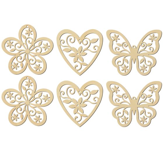 VBS Decoration pendant "Flowers, hearts and butterflies"