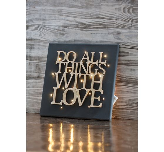 Wooden sign "Do all things with love"