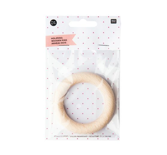 Rico Design anello in legno per sonaglio, natura