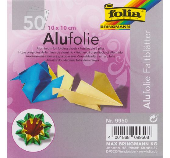 Aluminium leaflets, 10 x 10 cm