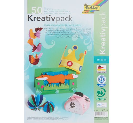 Creative set Coloured paper & photo cardboard, set of 50
