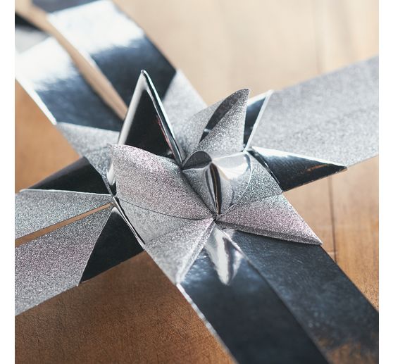 Paper strips "Glitter, silver", 15 mm