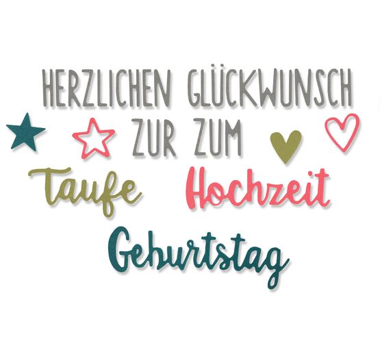 Sizzix Thinlits punching template "Herzlichen Glückwunsch"