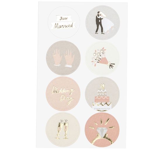 Sticker "Wedding", with gold foil