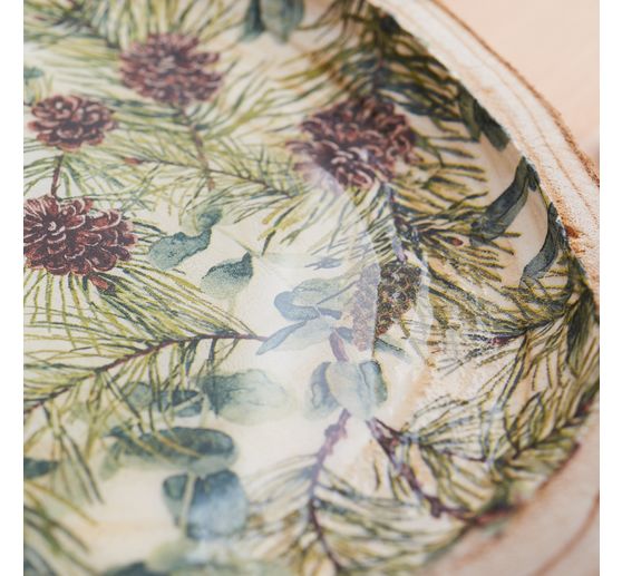 Rind decorative bowl, flat, natural