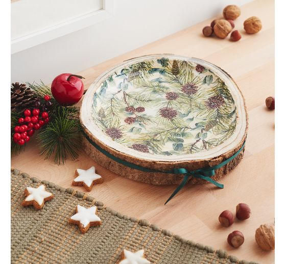 Rind decorative bowl, flat, natural