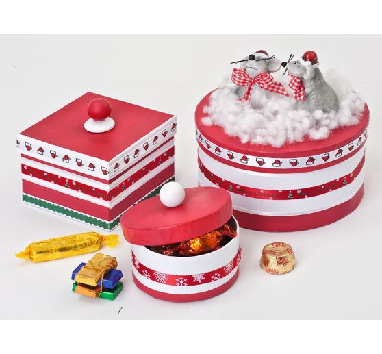 VBS Cardboard boxes "Round", set of 12