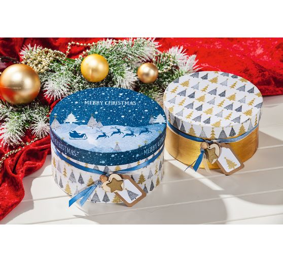 VBS Cardboard boxes "Round", set of 12