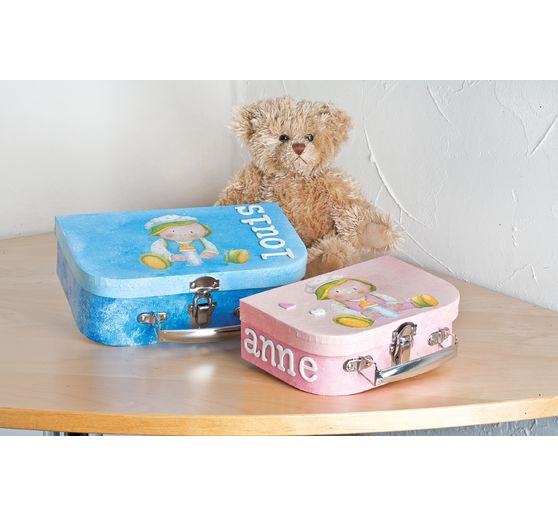 VBS Suitcase, set of 2, made of cream-coloured cardboard