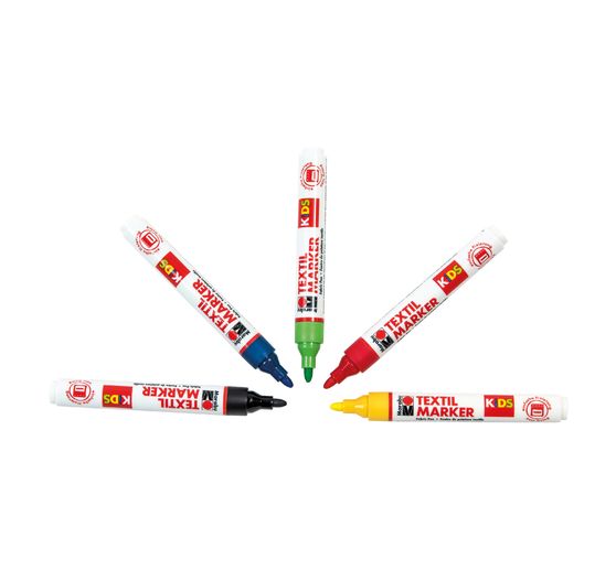 Marabu KIDS TEXTILE MARKER, set of 5