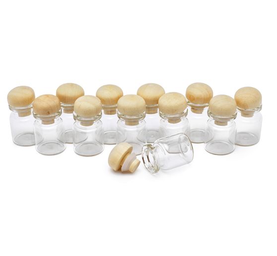 VBS Jars with wooden closure, 12 pieces