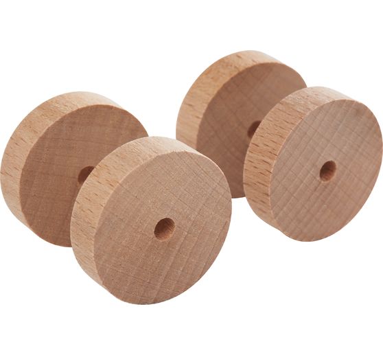 VBS Wooden discs/wheels, Ø 30 x 8 mm, 4 pieces