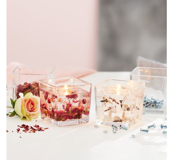 VBS Tealight jars "Cube", 4 pieces