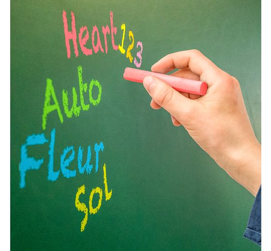 Blackboard chalk, 12 pieces, coloured