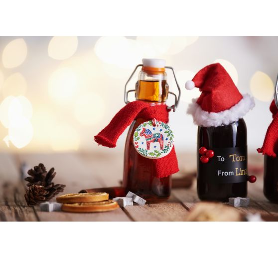 VBS Glass bottles with cork stopper, 12 pieces