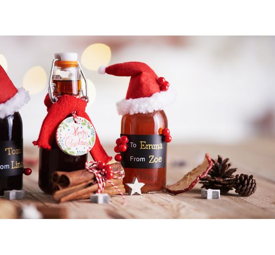 VBS Glass bottles with cork stopper, 12 pieces