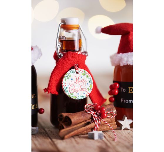 VBS Glass bottles with cork stopper, 12 pieces