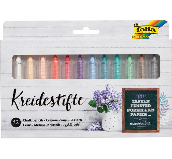 Chalk pencils, assorted colours