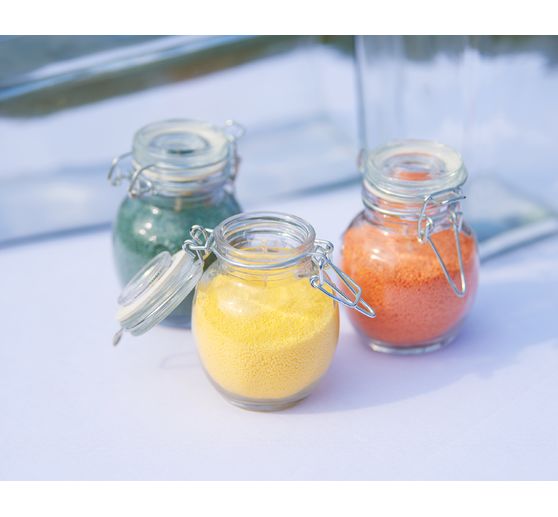 VBS Mini jar with clip closure, bulbous, 6 pieces