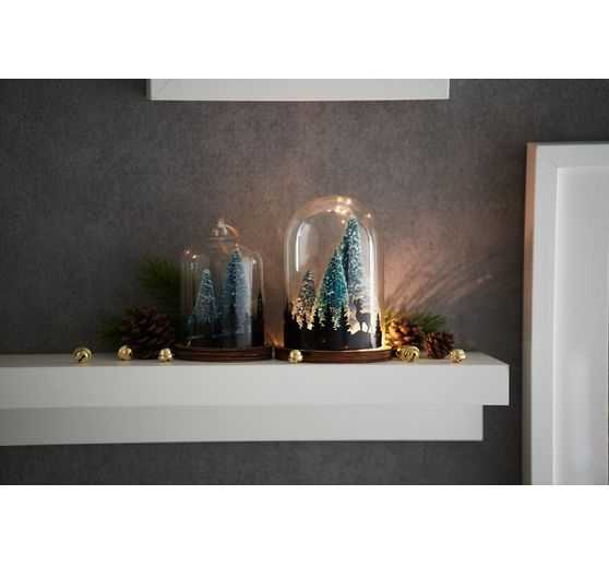 VBS Decorative glass bell jar with base,