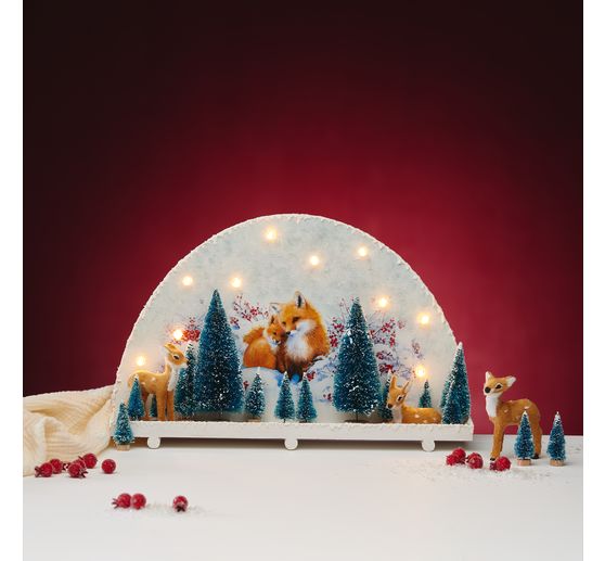 VBS Albero di Natale in miniatura, set da 16, ricoperto di neve