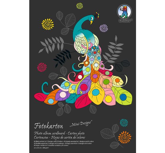 Photo cardboard block "Mini Designs", approx. 23 x 33 cm, 40 sheets