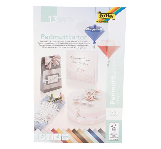 Mother of pearl cardboard, 13 sheets