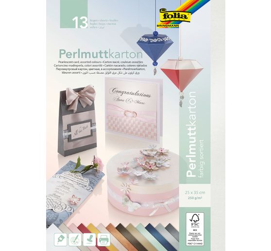 Mother of pearl cardboard, 13 sheets