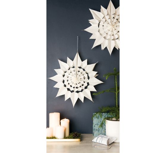 Paper bags star set, large, white