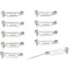 Brooch pin, 10 pieces Silver coloured